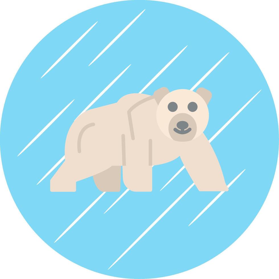 polar oso plano azul circulo icono vector