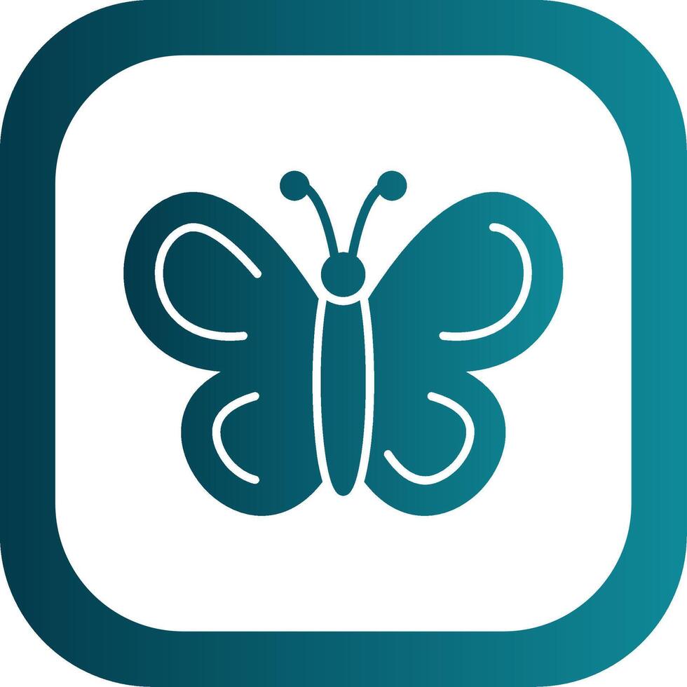 Butterfly Glyph Gradient Round Corner Icon vector