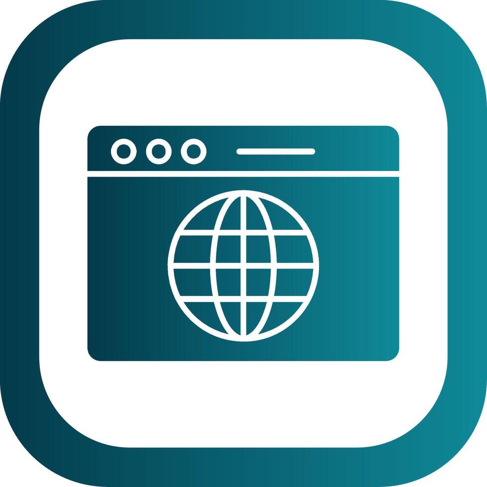 Web Glyph Gradient Round Corner Icon vector