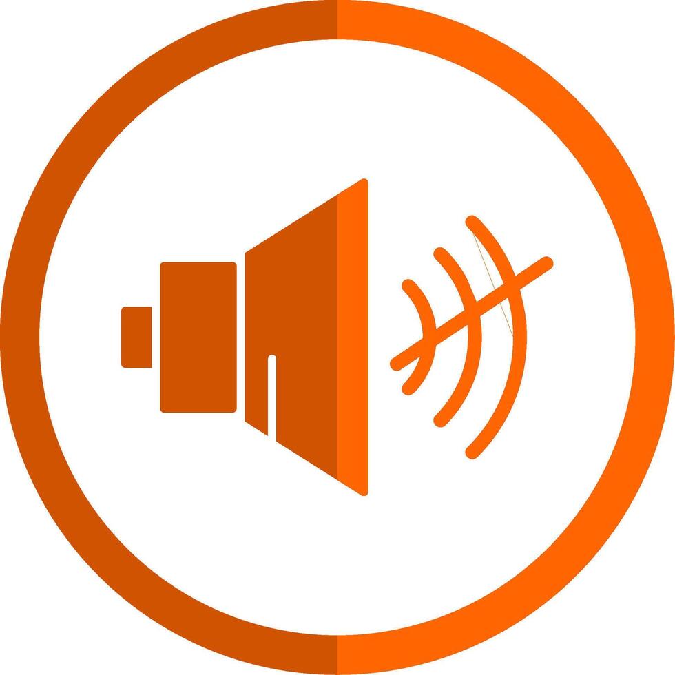 No Speaker Glyph Orange Circle Icon vector