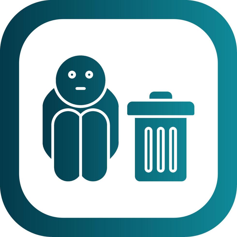 Scavenger Glyph Gradient Round Corner Icon vector