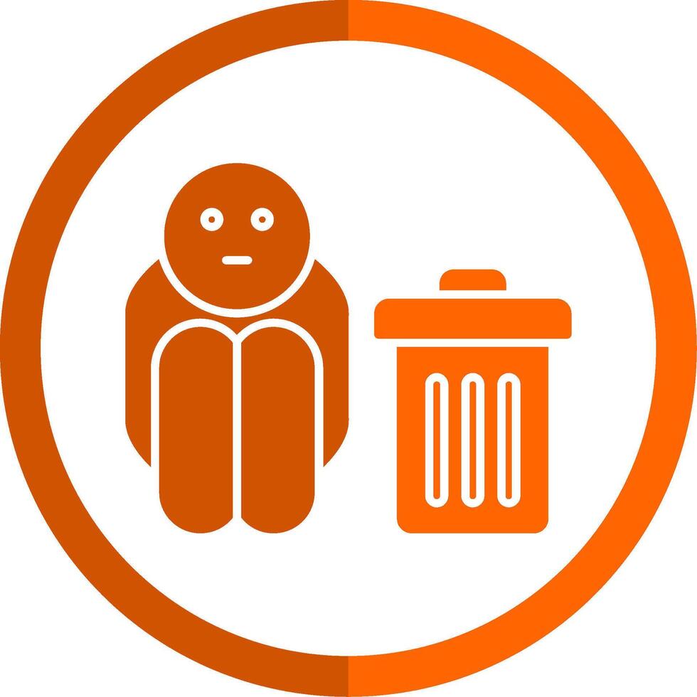 Scavenger Glyph Orange Circle Icon vector