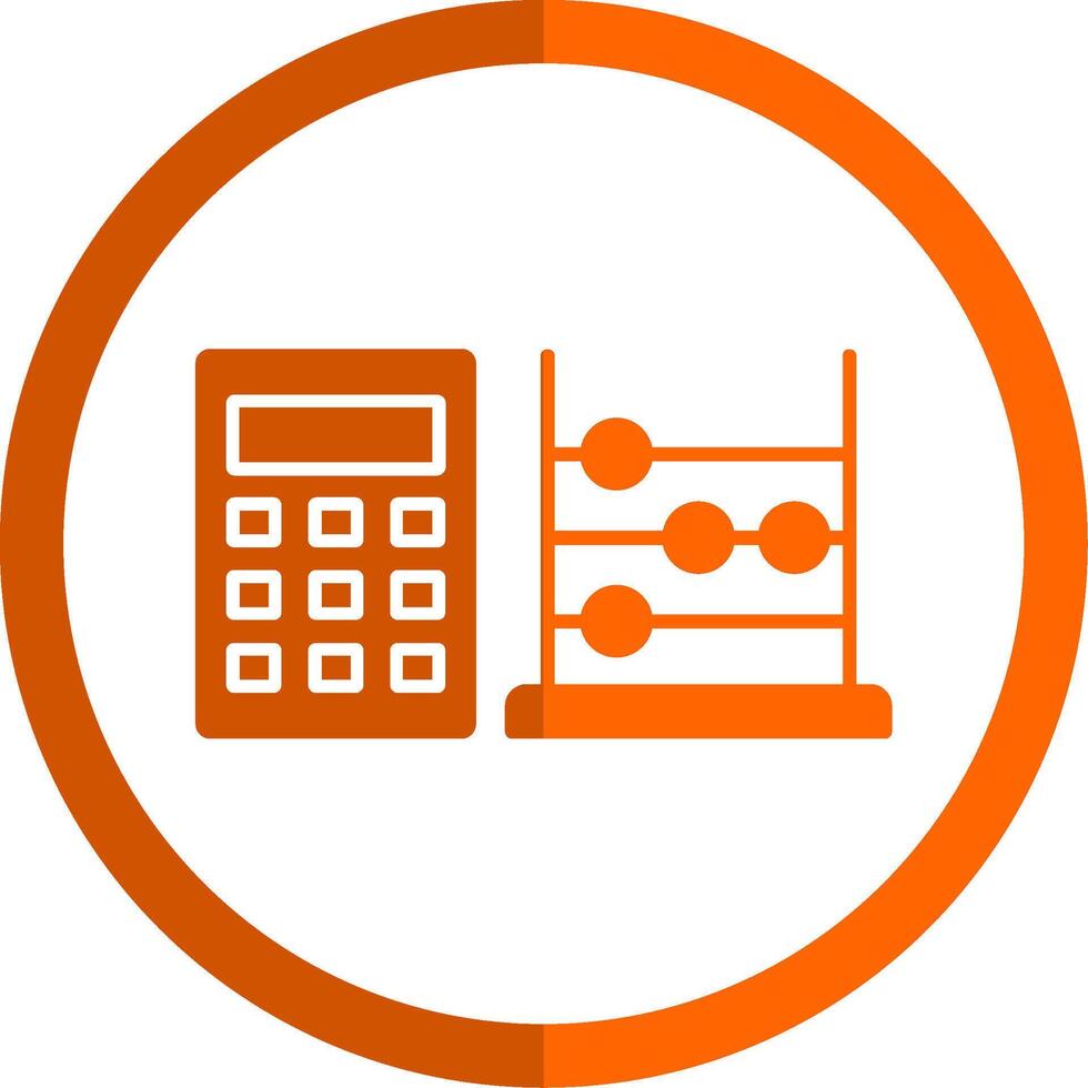 Abacus Glyph Orange Circle Icon vector