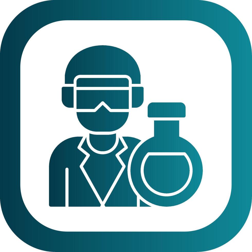 Chemist Glyph Gradient Round Corner Icon vector