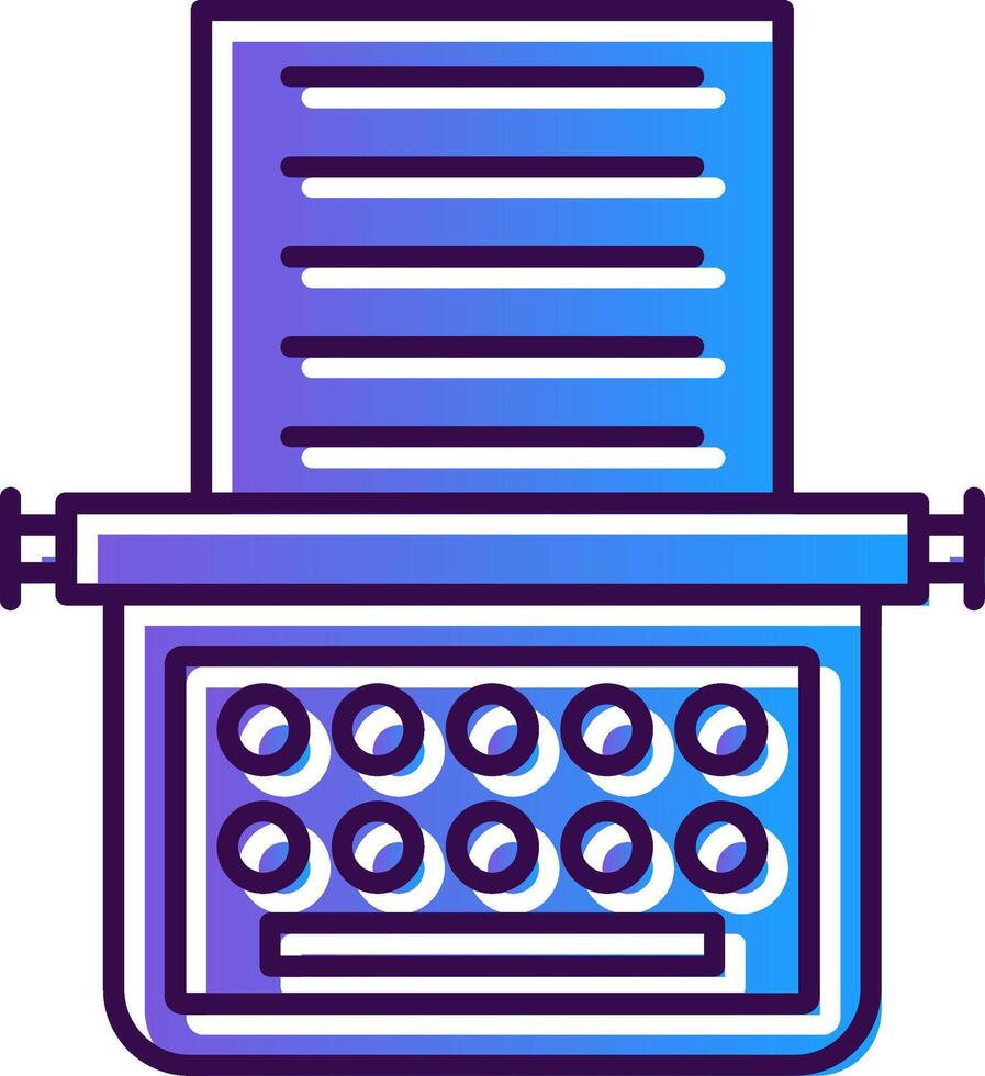 Typewriter Gradient Filled Icon vector