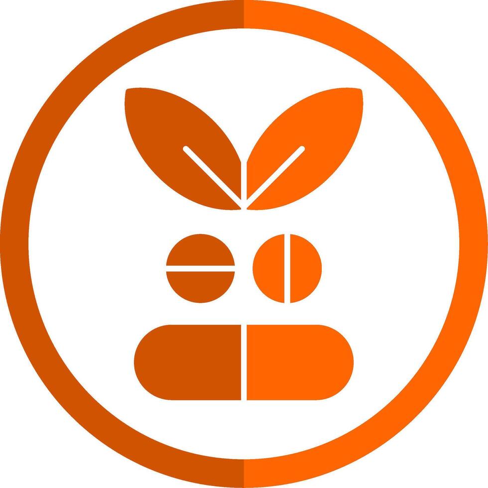 vitaminas glifo naranja circulo icono vector