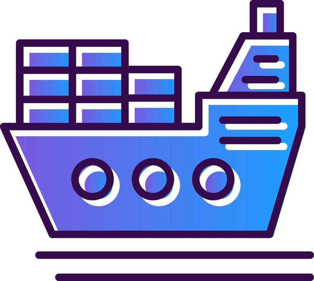 Ship Gradient Filled Icon vector