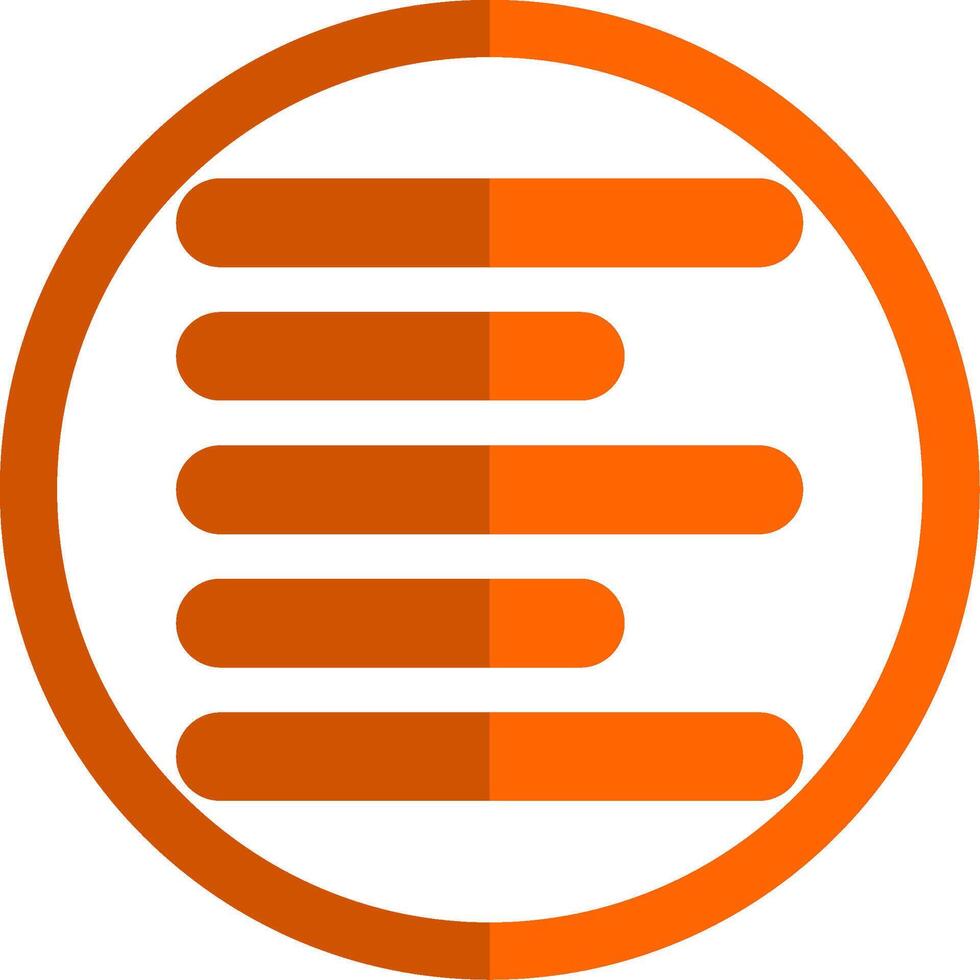 Horizontal Left Align Glyph Orange Circle Icon vector