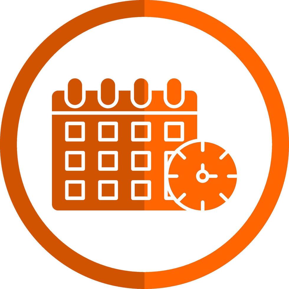 Routine Glyph Orange Circle Icon vector