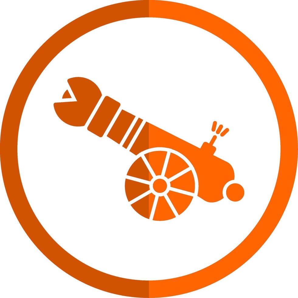 Human Cannonball Glyph Orange Circle Icon vector