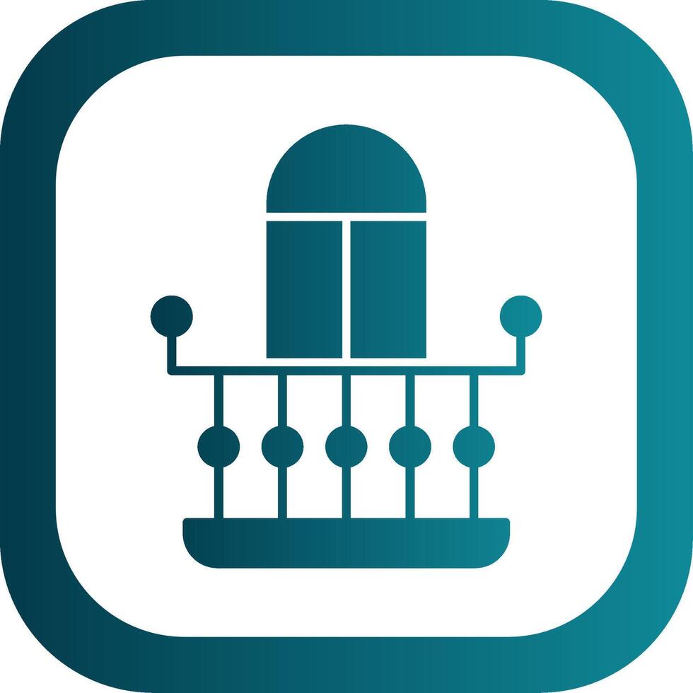 Balcony Glyph Gradient Round Corner Icon vector
