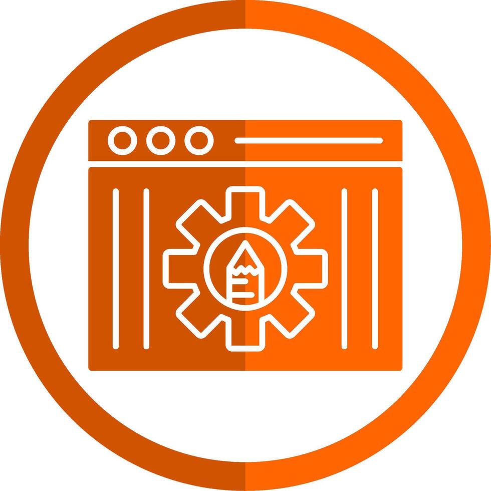 editar herramientas glifo naranja circulo icono vector