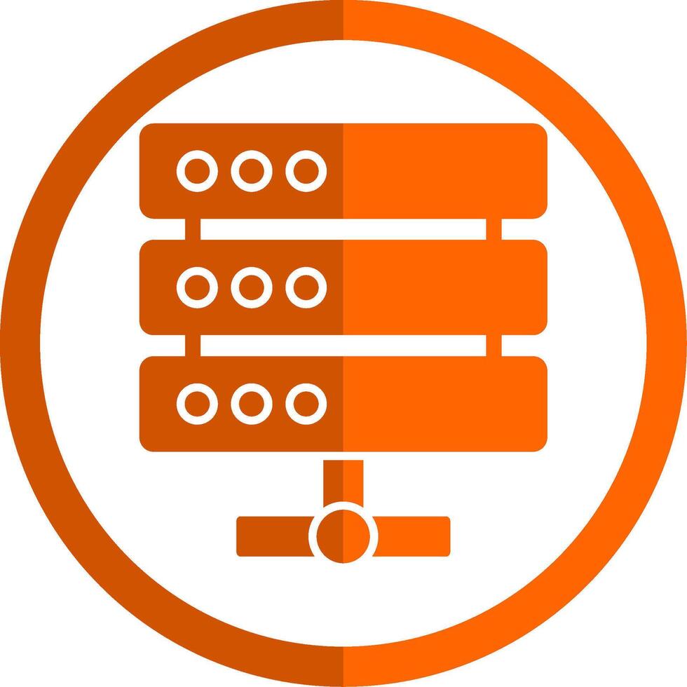 Server Glyph Orange Circle Icon vector