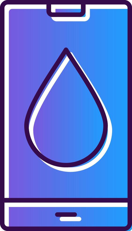 Water Drop Gradient Filled Icon vector