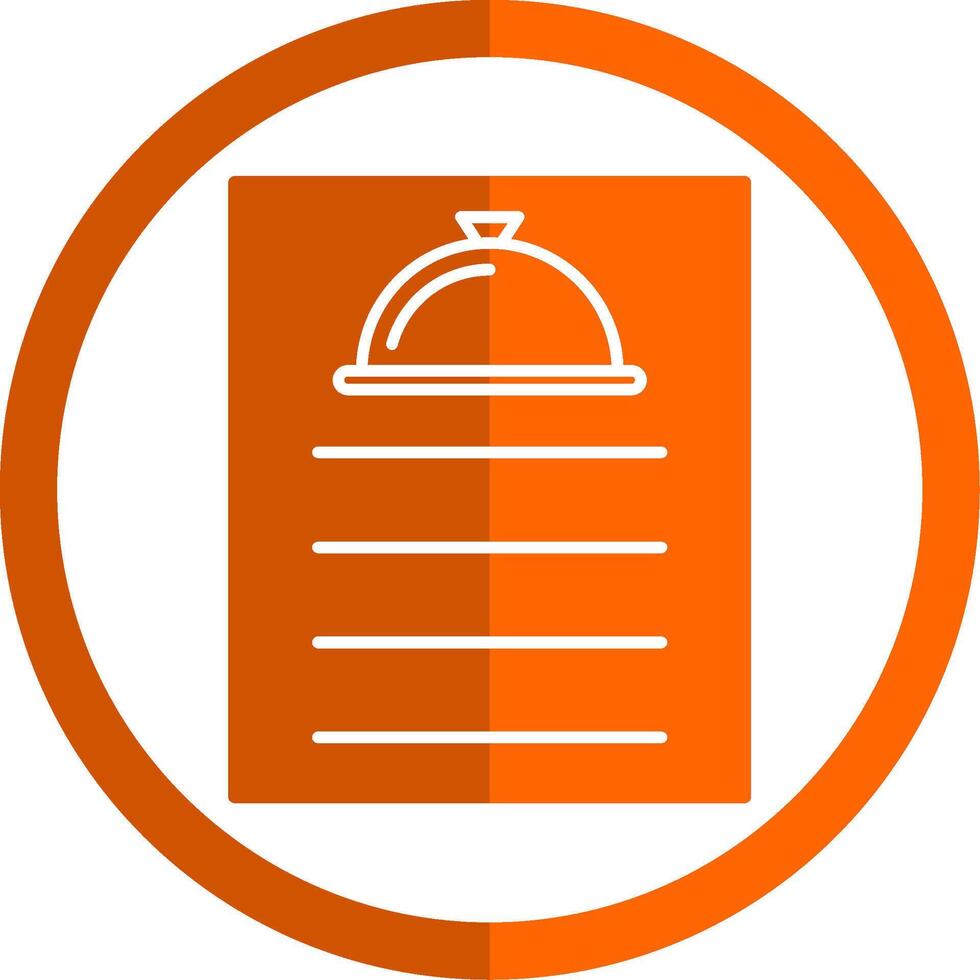 Recipe Glyph Orange Circle Icon vector