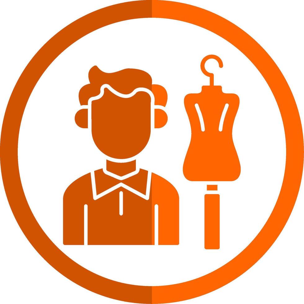 Tailor Glyph Orange Circle Icon vector