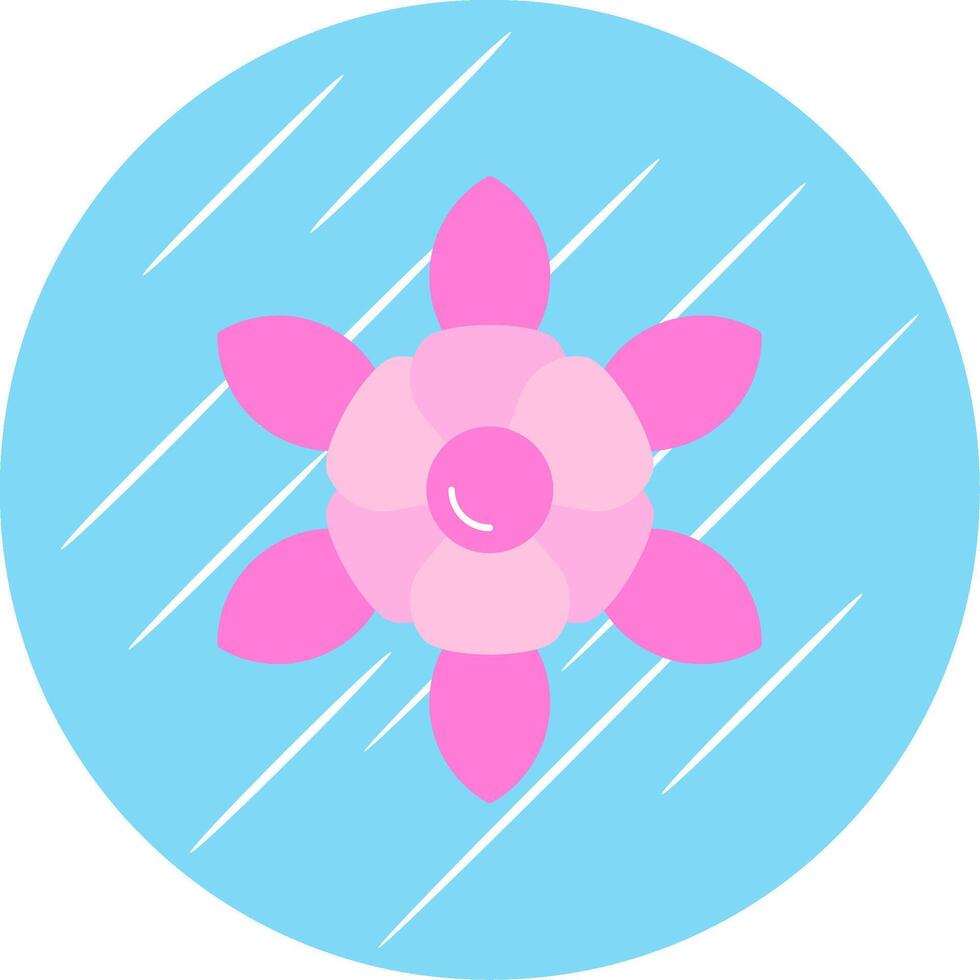 Daffodil Flat Blue Circle Icon vector