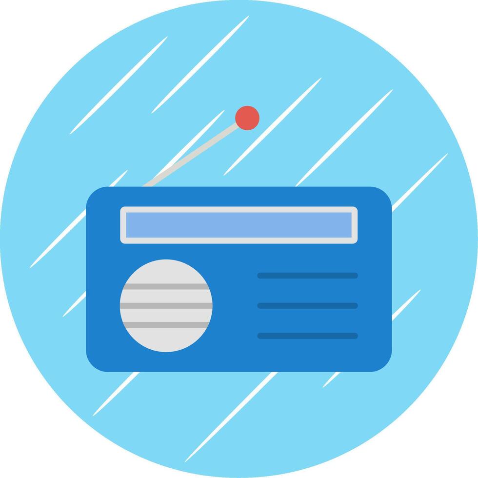 Radio Flat Blue Circle Icon vector