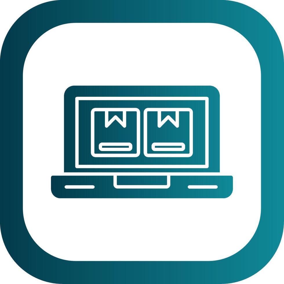 Online Store Glyph Gradient Round Corner Icon vector