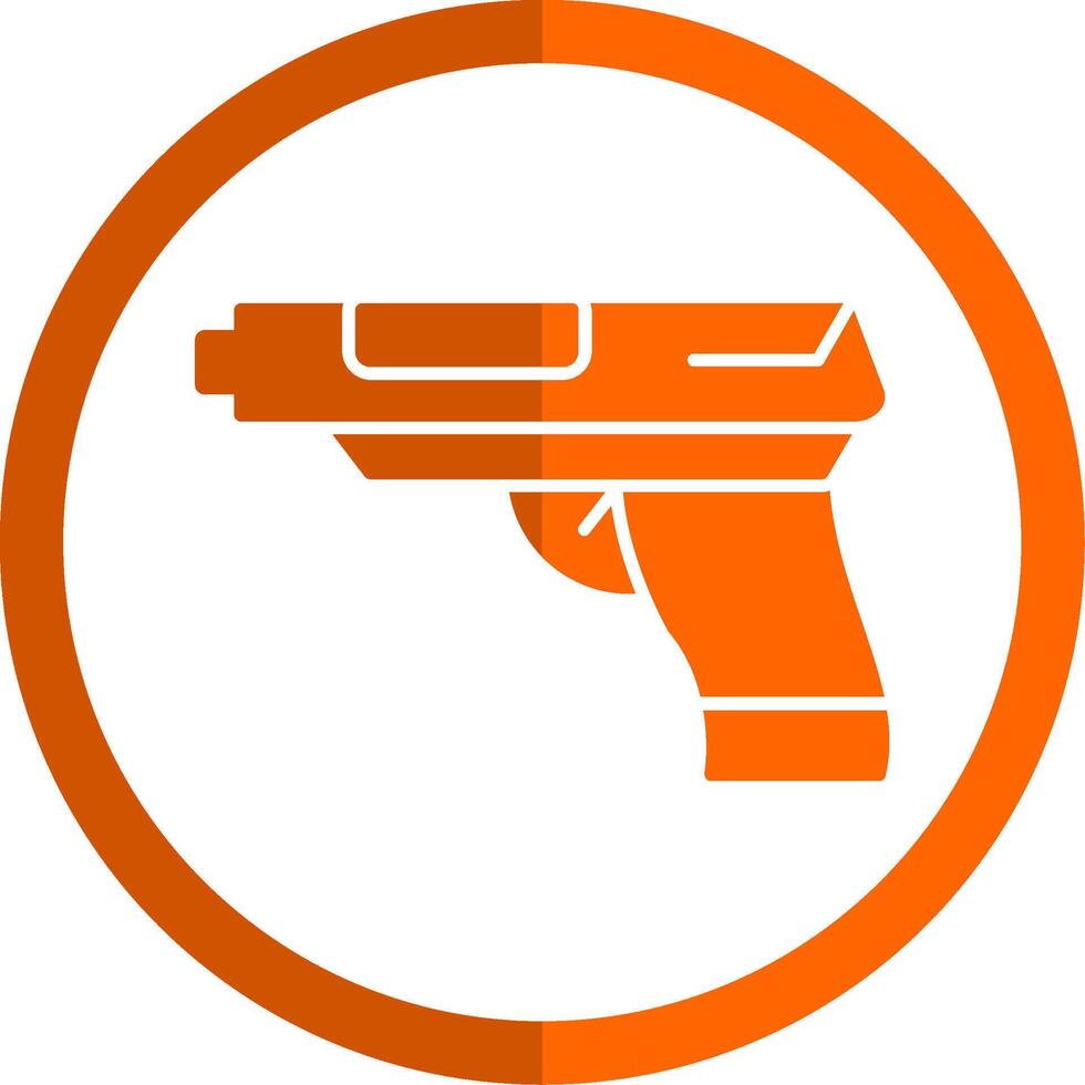 Revolver Glyph Orange Circle Icon vector