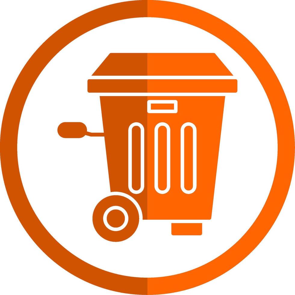 basura compartimiento glifo naranja circulo icono vector