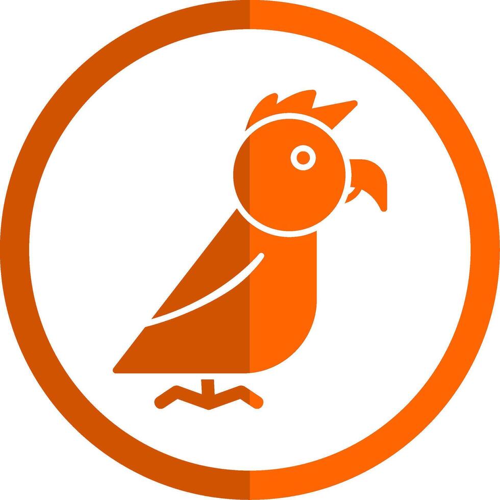 Parrot Glyph Orange Circle Icon vector