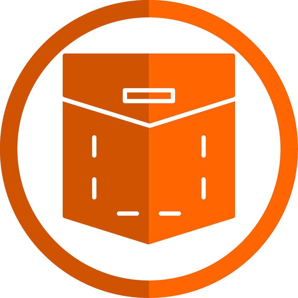 Pocket Glyph Orange Circle Icon vector
