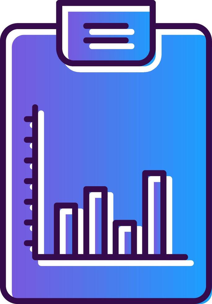 Bar Chart Gradient Filled Icon vector