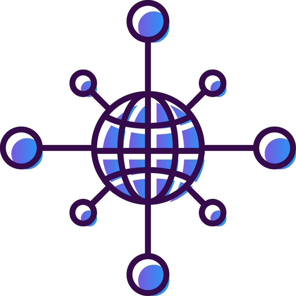 Networking Gradient Filled Icon vector
