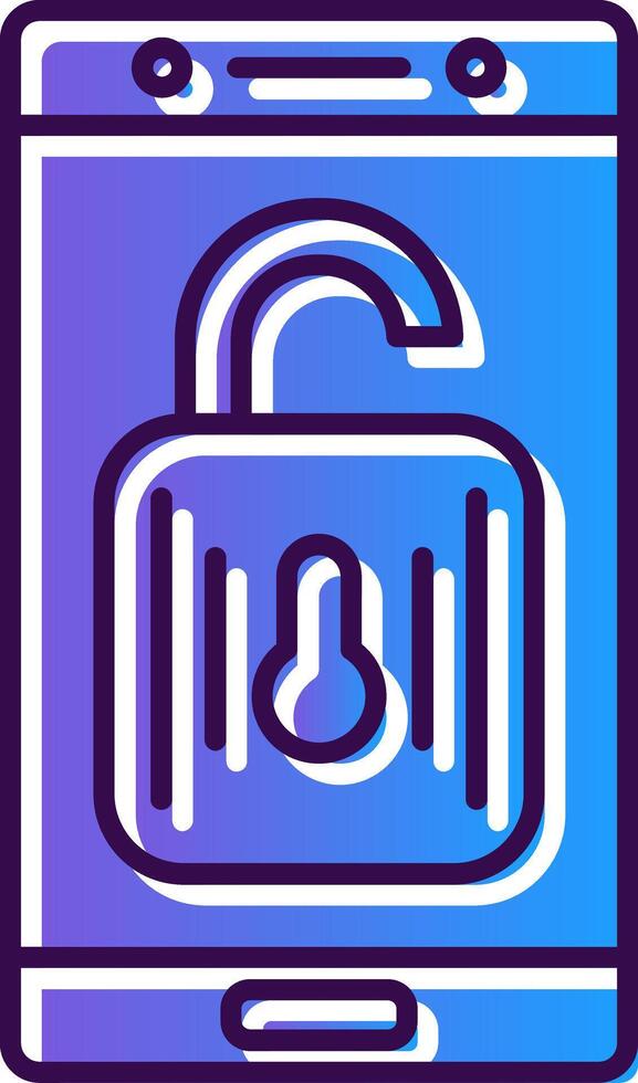 Unlock Gradient Filled Icon vector