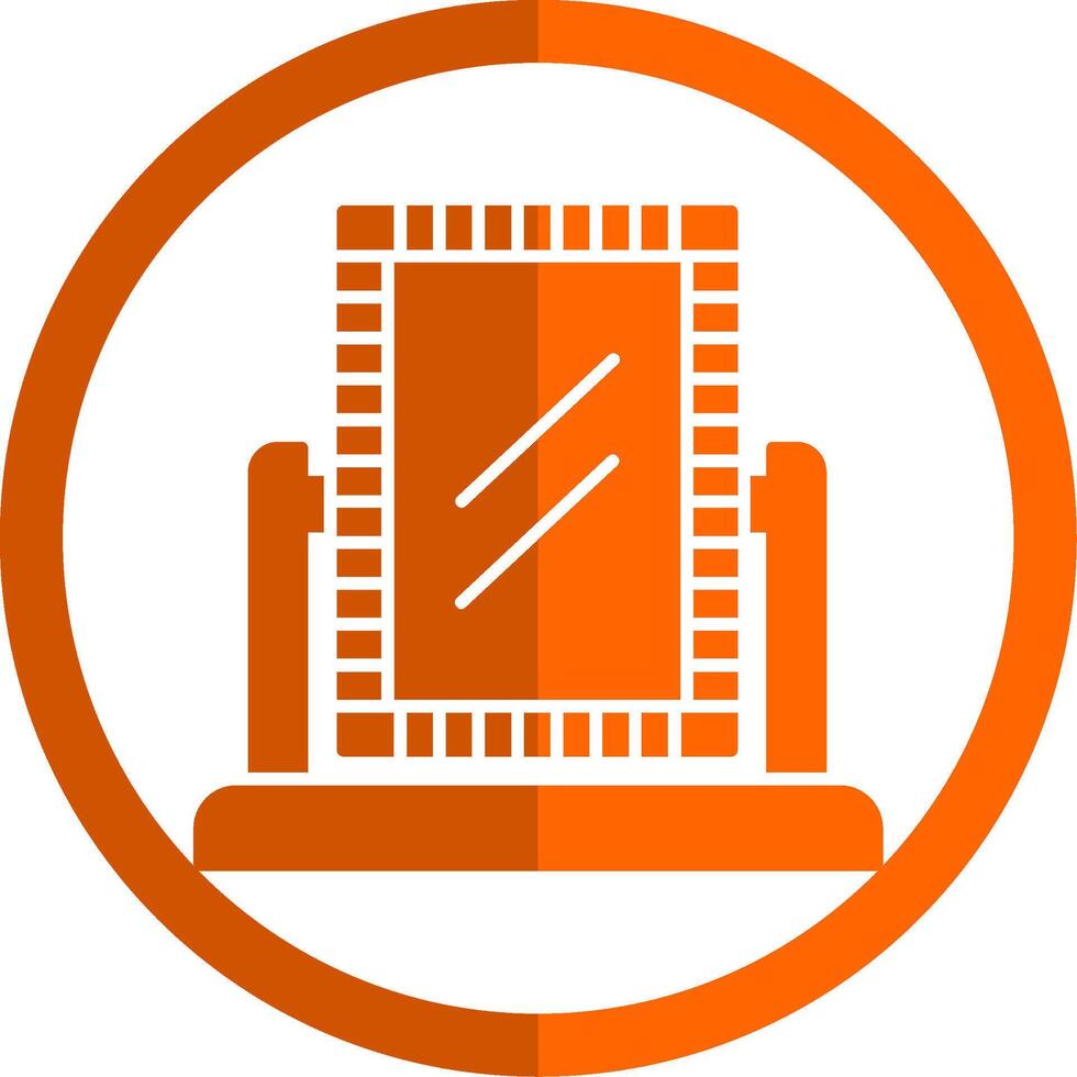 Mirror Glyph Orange Circle Icon vector