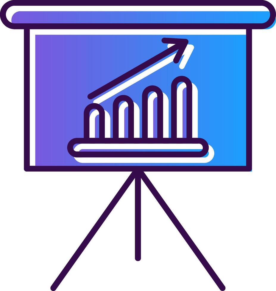 Presentation Gradient Filled Icon vector