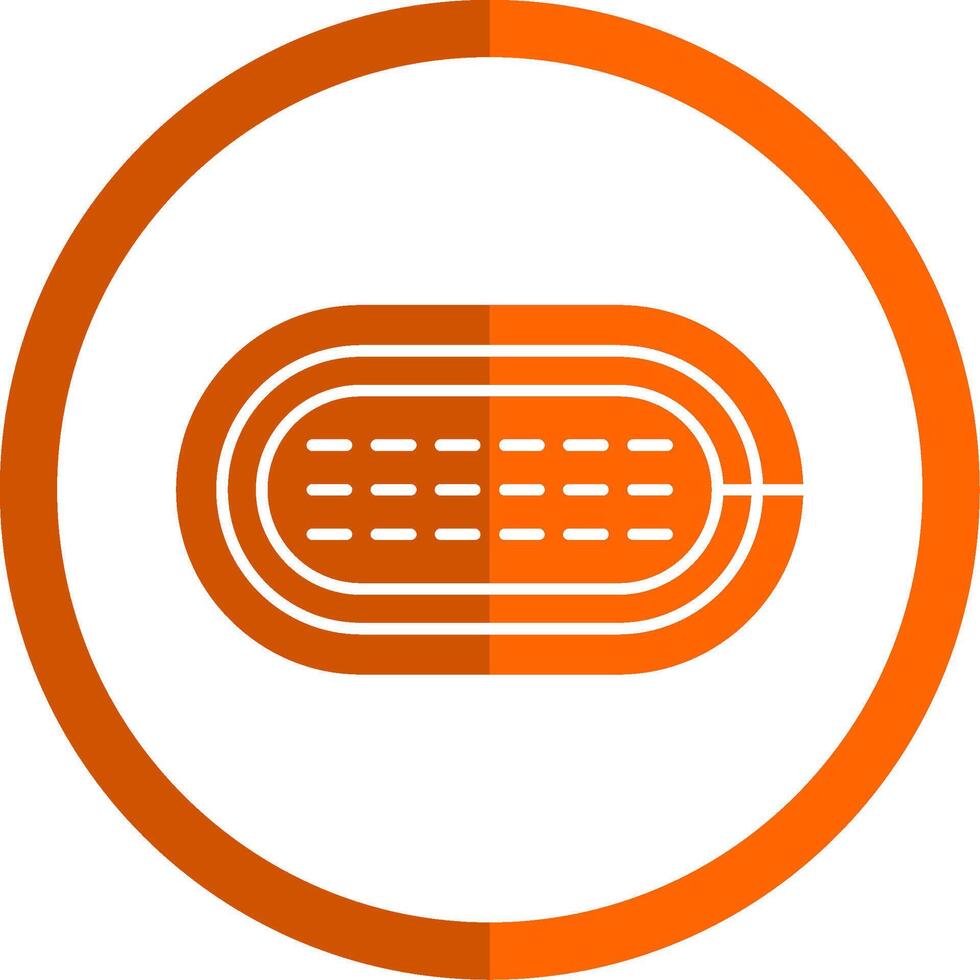 Running Track Glyph Orange Circle Icon vector