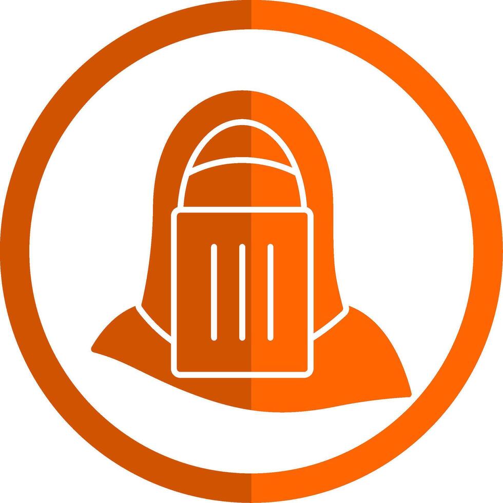 Niqab Glyph Orange Circle Icon vector