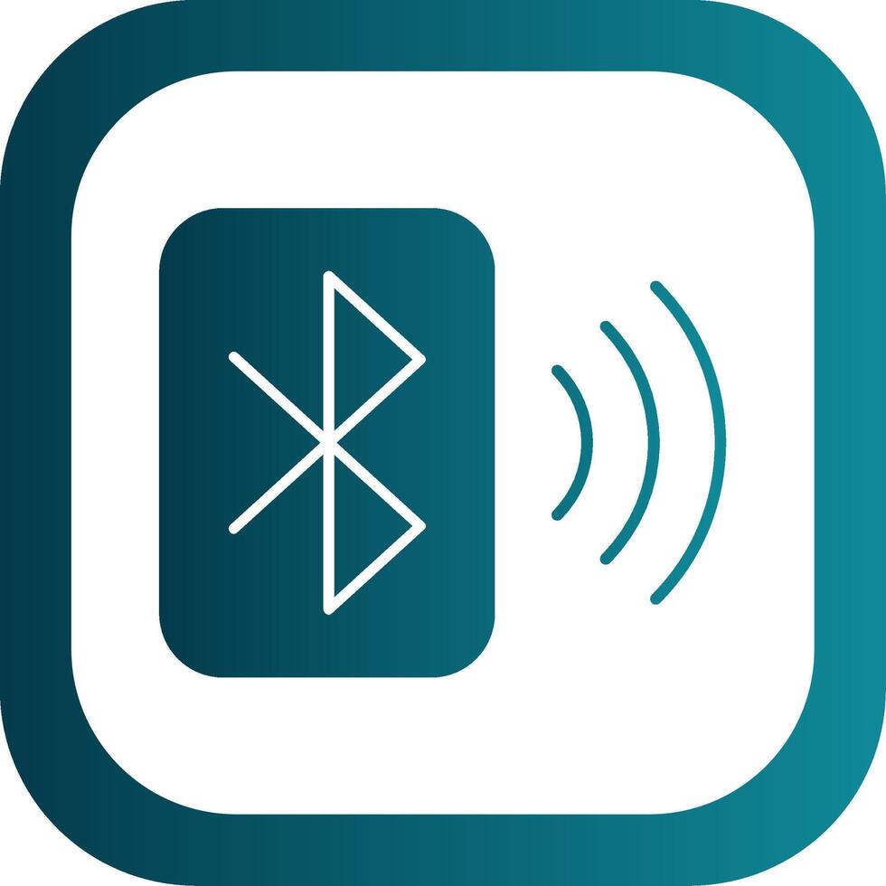 Bluetooth Glyph Gradient Round Corner Icon vector