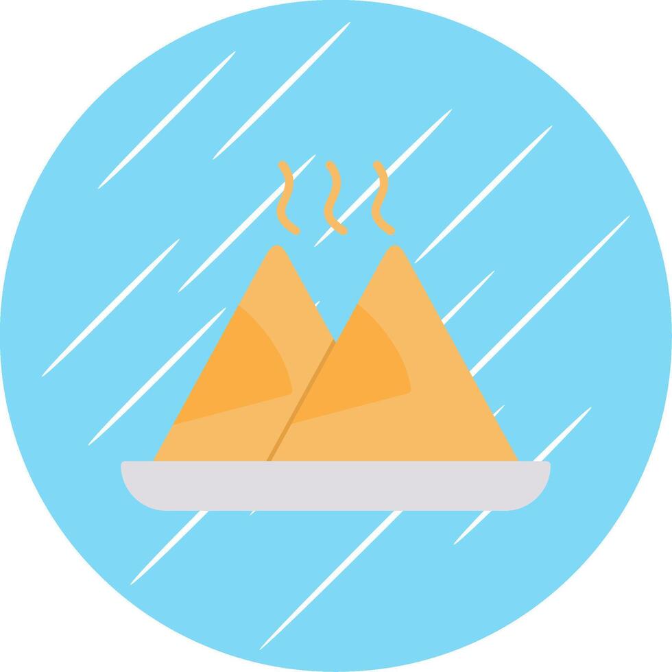 samosa plano azul circulo icono vector