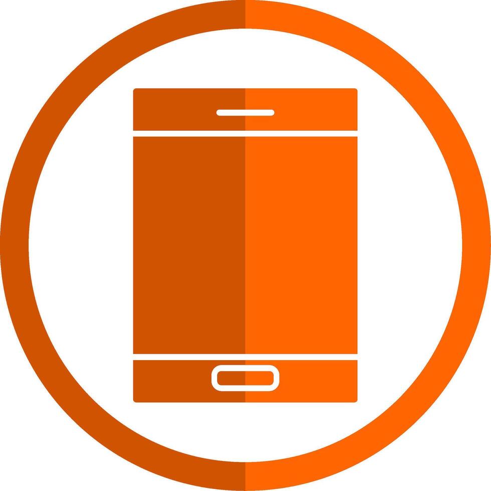 Cellphone Glyph Orange Circle Icon vector