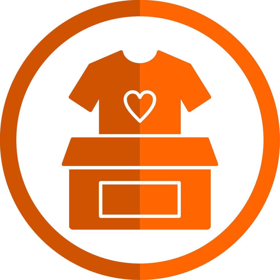 Clothes Donation Glyph Orange Circle Icon vector