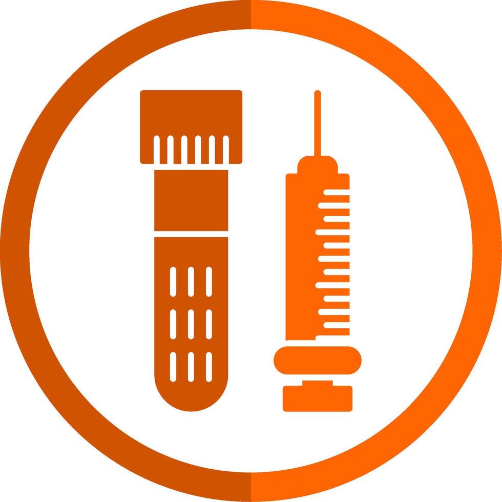 Injection Glyph Orange Circle Icon vector
