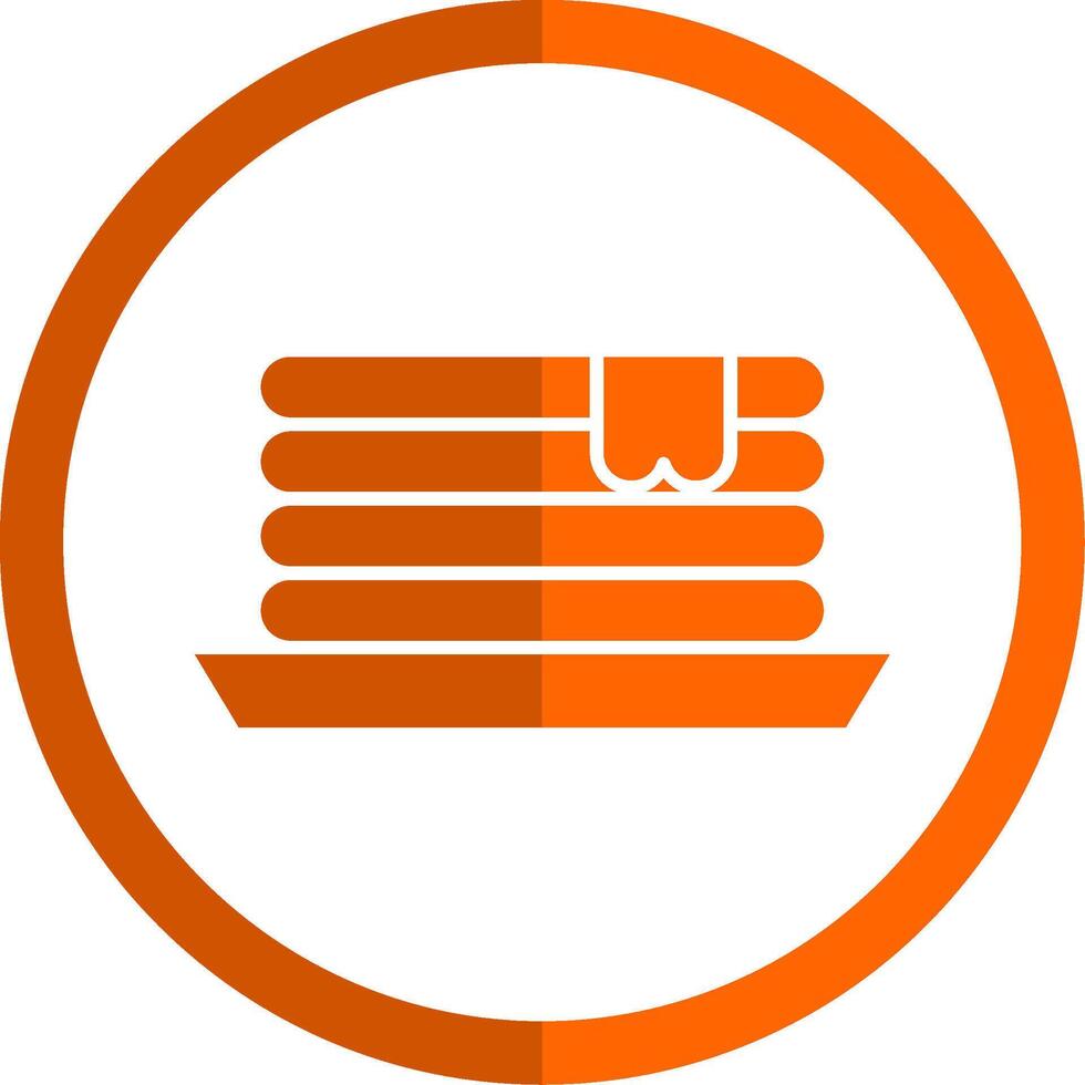 Pancake Glyph Orange Circle Icon vector