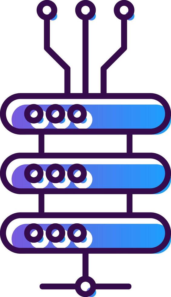 Data Network Gradient Filled Icon vector