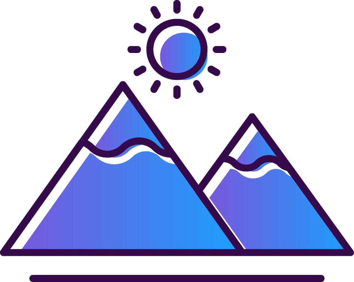 Mountain Gradient Filled Icon vector