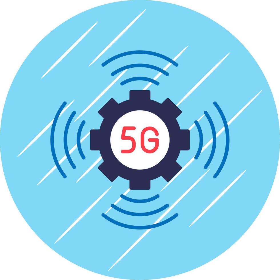 5G Flat Blue Circle Icon vector