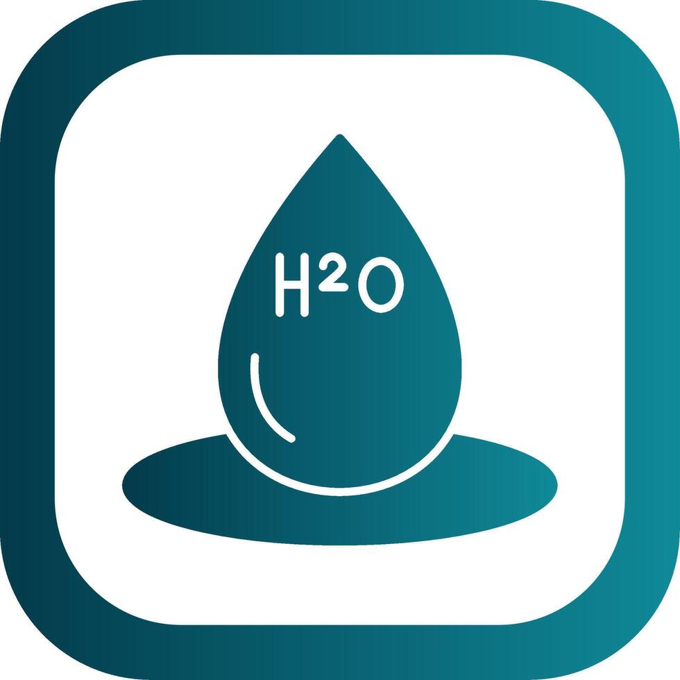 H2o Glyph Gradient Round Corner Icon vector