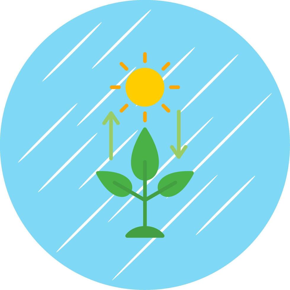Photosynthesis Flat Blue Circle Icon vector