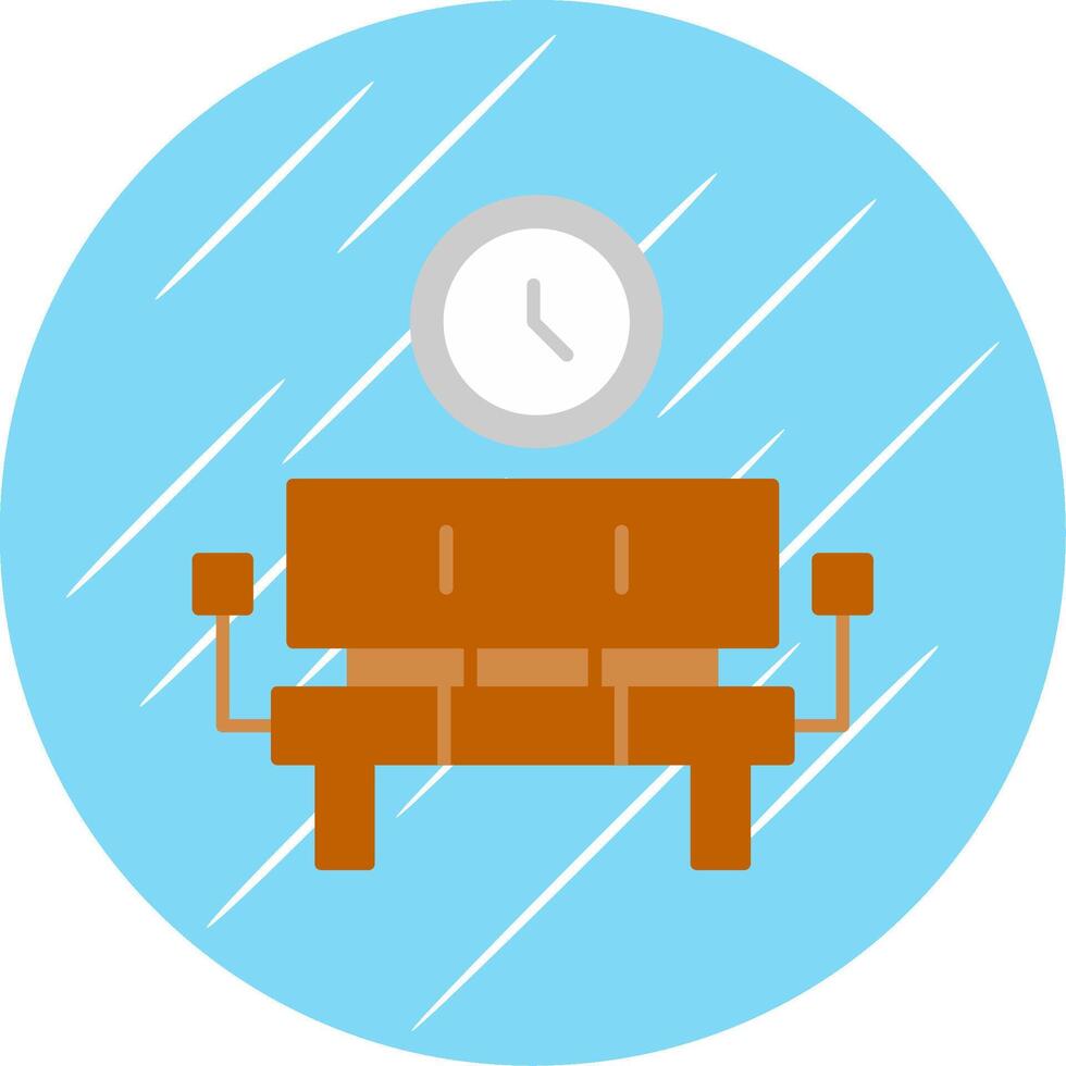 Waiting Room Flat Blue Circle Icon vector