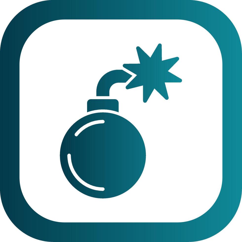 Bomb Glyph Gradient Round Corner Icon vector