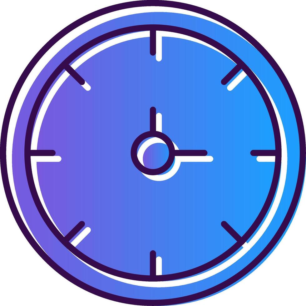 reloj degradado lleno icono vector