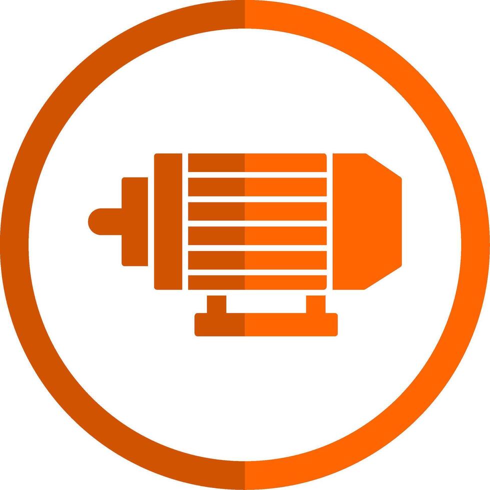 Electric Motor Glyph Orange Circle Icon vector