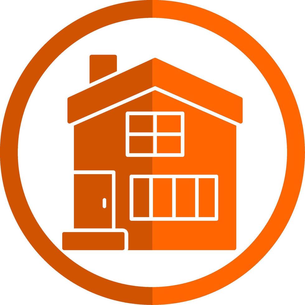 Roof Glyph Orange Circle Icon vector